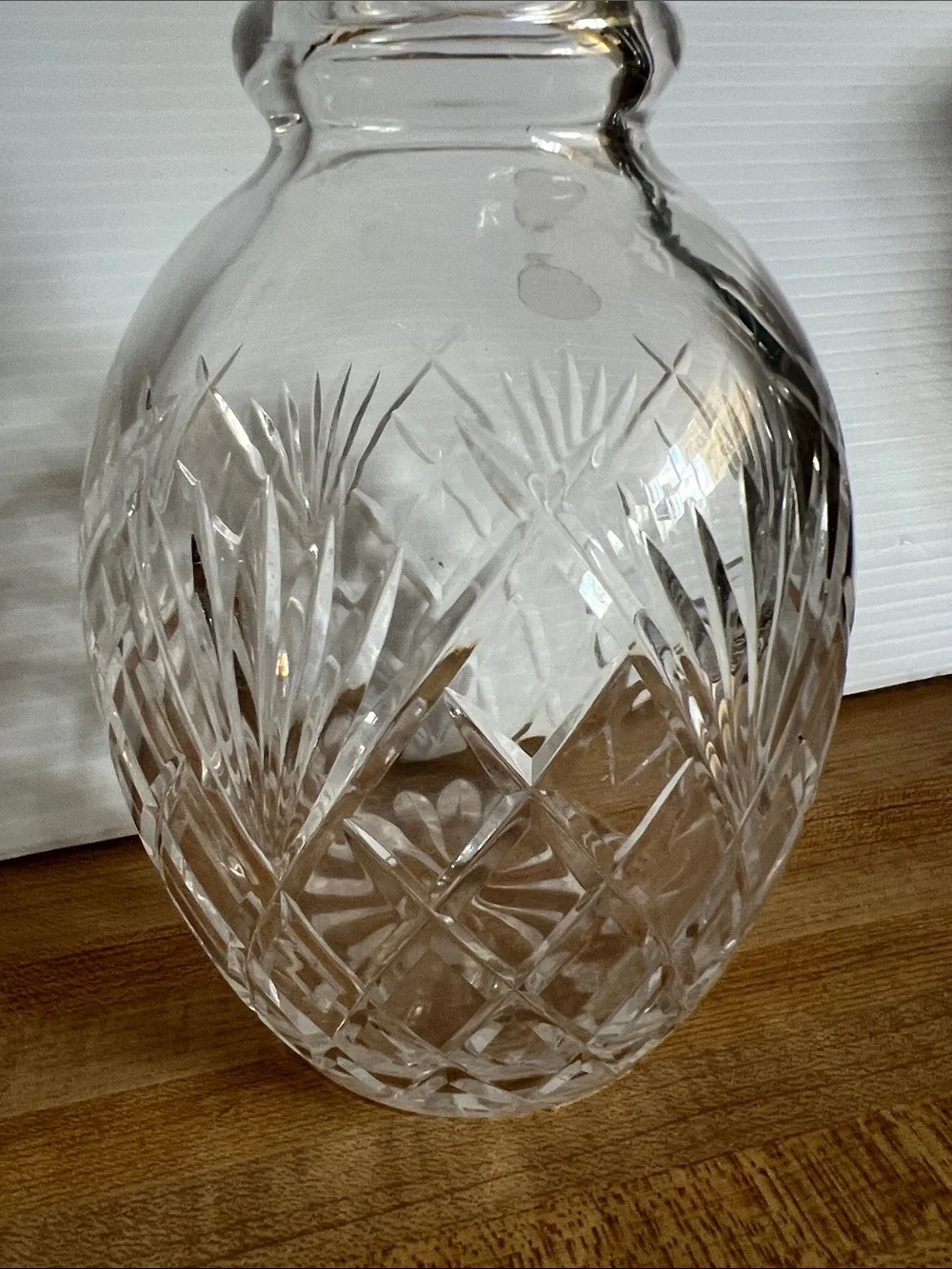 Wedgwood Clear Crystal Cut Glass Decanter with Faceted Stopper